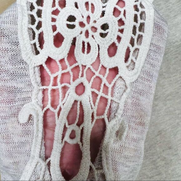 NWT Wallpapher Natural Knit Plus Top Crochet Cold Sholder Sleeves 1X - Picture 8 of 8